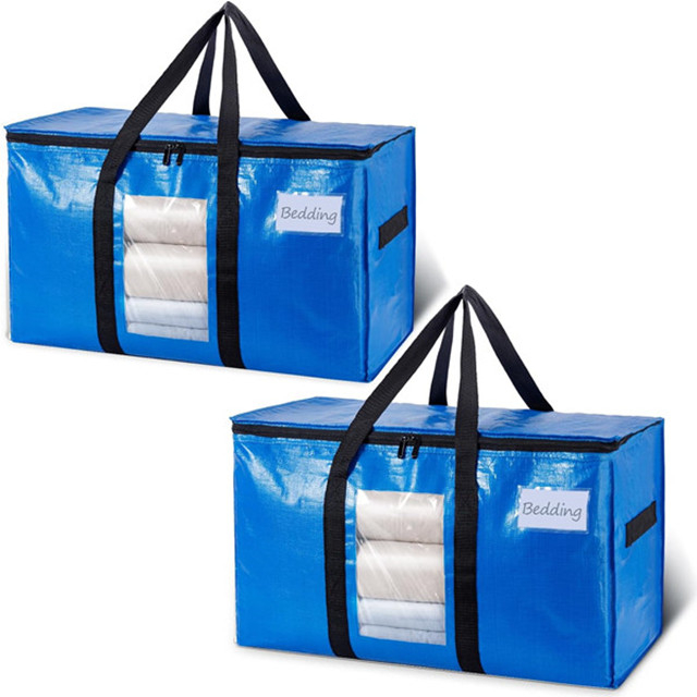 Sac de rangement en plastique robuste pour déménagement avec fenêtre visible